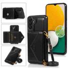 For Samsung Galaxy A13 5G Cross-body Wallet Card Bag Leather Phone Case(Black) - 1