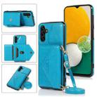 For Samsung Galaxy A13 5G Cross-body Wallet Card Bag Leather Phone Case(Blue) - 1