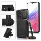 For Samsung Galaxy A53 5G Cross-body Wallet Card Bag Leather Phone Case(Black) - 1