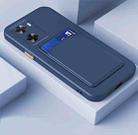 For vivo Y35 2022 4G Skin Feel Card TPU Contrast Color Button Phone Case(Dark Blue) - 1