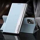 For Xiaomi 13 Side Electroplated Adsorption Leather Phone Case(Light Blue) - 1