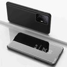 For Xiaomi 13 Pro Plated Mirror Horizontal Flip Leather Case with Holder(Black) - 1