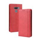 Magnetic Buckle Retro Crazy Horse Texture Horizontal Flip Leather Case for LG K50 /LG Q60 , with Holder & Card Slots & Photo Frame(Red) - 1