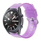For Samsung Galaxy Watch3 45mm 22mm Transparent Shiny Diamond TPU Watch Band(Purple) - 1