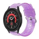 For Samsung Galaxy Watch5 40mm / 44mm 20mm Transparent Shiny Diamond TPU Watch Band(Purple) - 1