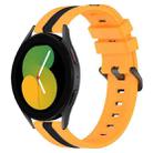 For Samsung Galaxy Watch5 44mm 20mm Vertical Two-Color Silicone Watch Band(Yellow+Black) - 1