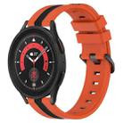 For Samsung Galaxy Watch5 Pro 45mm 20mm Vertical Two-Color Silicone Watch Band(Orange+Black) - 1
