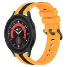 For Samsung Galaxy Watch5 Pro 45mm 20mm Vertical Two-Color Silicone Watch Band(Yellow+Black) - 1