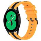 For Samsung Galaxy Watch4 44mm 20mm Vertical Two-Color Silicone Watch Band(Yellow+Black) - 1