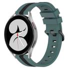 For Samsung Galaxy Watch4 40mm 20mm Vertical Two-Color Silicone Watch Band(Green+Black) - 1