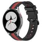 For Samsung Galaxy Watch4 40mm 20mm Vertical Two-Color Silicone Watch Band(Black+Red) - 1