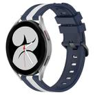 For Samsung Galaxy Watch4 40mm 20mm Vertical Two-Color Silicone Watch Band(Blue+White) - 1
