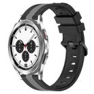 For Samsung  Galaxy Watch4 Classic 42mm 20mm Vertical Two-Color Silicone Watch Band(Black+Grey) - 1