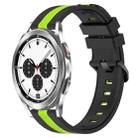 For Samsung  Galaxy Watch4 Classic 42mm 20mm Vertical Two-Color Silicone Watch Band(Black+Lime Green) - 1