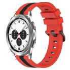 For Samsung  Galaxy Watch4 Classic 42mm 20mm Vertical Two-Color Silicone Watch Band(Red+Black) - 1