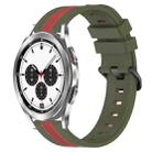 For Samsung  Galaxy Watch4 Classic 42mm 20mm Vertical Two-Color Silicone Watch Band(Army Green+Red) - 1