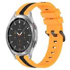 For Samsung  Galaxy Watch4 Classic 46mm 20mm Vertical Two-Color Silicone Watch Band(Yellow+Black) - 1