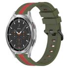 For Samsung  Galaxy Watch4 Classic 46mm 20mm Vertical Two-Color Silicone Watch Band(Army Green+Red) - 1