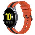 For Samsung Galaxy Watch Active2 40mm 20mm Vertical Two-Color Silicone Watch Band(Orange+Black) - 1
