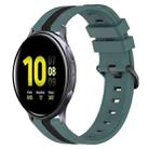 For Samsung Galaxy Watch Active2 40mm 20mm Vertical Two-Color Silicone Watch Band(Green+Black) - 1