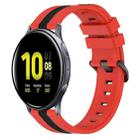 For Samsung Galaxy Watch Active2 40mm 20mm Vertical Two-Color Silicone Watch Band(Red+Black) - 1