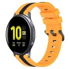 For Samsung Galaxy Watch Active2 40mm 20mm Vertical Two-Color Silicone Watch Band(Yellow+Black) - 1
