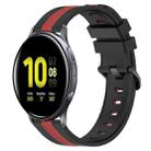 For Samsung Galaxy Watch Active2 44mm 20mm Vertical Two-Color Silicone Watch Band(Black+Red) - 1