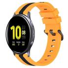 For Samsung Galaxy Watch Active2 44mm 20mm Vertical Two-Color Silicone Watch Band(Yellow+Black) - 1