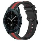 For Samsung Galaxy Watch 42mm 20mm Vertical Two-Color Silicone Watch Band(Black+Red) - 1