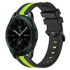 For Samsung Galaxy Watch 42mm 20mm Vertical Two-Color Silicone Watch Band(Black+Lime Green) - 1