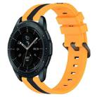 For Samsung Galaxy Watch 42mm 20mm Vertical Two-Color Silicone Watch Band(Yellow+Black) - 1
