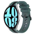 For Samsung Galaxy Watch 6 44mm 20mm Vertical Two-Color Silicone Watch Band(Green+Black) - 1