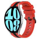 For Samsung Galaxy Watch 6 40mm 20mm Vertical Two-Color Silicone Watch Band(Red+Black) - 1