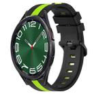 For Samsung Galaxy Watch 6 Classic 47mm 20mm Vertical Two-Color Silicone Watch Band(Black+Lime Green) - 1