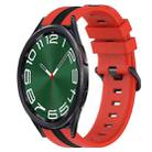For Samsung Galaxy Watch 6 Classic 47mm 20mm Vertical Two-Color Silicone Watch Band(Red+Black) - 1