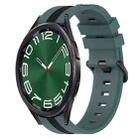 For Samsung Galaxy Watch 6 Classic 43mm 20mm Vertical Two-Color Silicone Watch Band(Green+Black) - 1