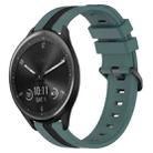 For Garmin Vivomove Sport 20mm Vertical Two-Color Silicone Watch Band(Green+Black) - 1