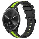 For Garmin Vivomove Sport 20mm Vertical Two-Color Silicone Watch Band(Black+Lime Green) - 1