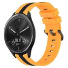 For Garmin Vivomove Sport 20mm Vertical Two-Color Silicone Watch Band(Yellow+Black) - 1