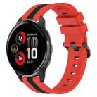 For Garmin Venu 2 Plus 20mm Vertical Two-Color Silicone Watch Band(Red+Black) - 1