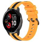 For Garmin Venu 2 Plus 20mm Vertical Two-Color Silicone Watch Band(Yellow+Black) - 1