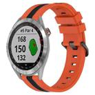 For Garmin Approach S40 20mm Vertical Two-Color Silicone Watch Band(Orange+Black) - 1