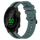 For Garmin Forerunner 158 20mm Vertical Two-Color Silicone Watch Band(Green+Black) - 1