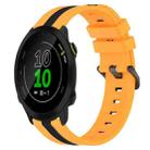 For Garmin Forerunner 158 20mm Vertical Two-Color Silicone Watch Band(Yellow+Black) - 1