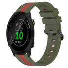 For Garmin Forerunner 158 20mm Vertical Two-Color Silicone Watch Band(Army Green+Red) - 1