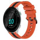 For Garmin Forerunner 55 20mm Vertical Two-Color Silicone Watch Band(Orange+Black) - 1