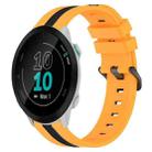 For Garmin Forerunner 55 20mm Vertical Two-Color Silicone Watch Band(Yellow+Black) - 1