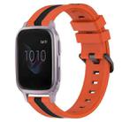 For Garmin Venu SQ 20mm Vertical Two-Color Silicone Watch Band(Orange+Black) - 1