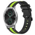 For Garmin Garminmove Luxe 20mm Vertical Two-Color Silicone Watch Band(Black+Lime Green) - 1