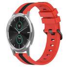 For Garmin Garminmove Luxe 20mm Vertical Two-Color Silicone Watch Band(Red+Black) - 1